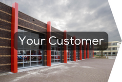 'your customer' outside premises building