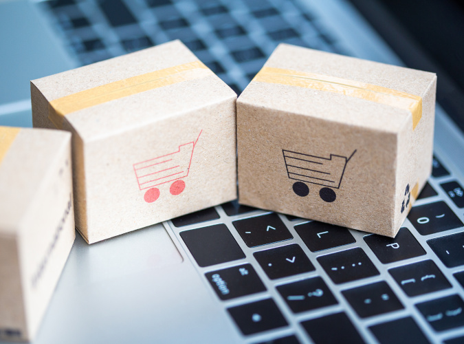 shopping carts and keyboard